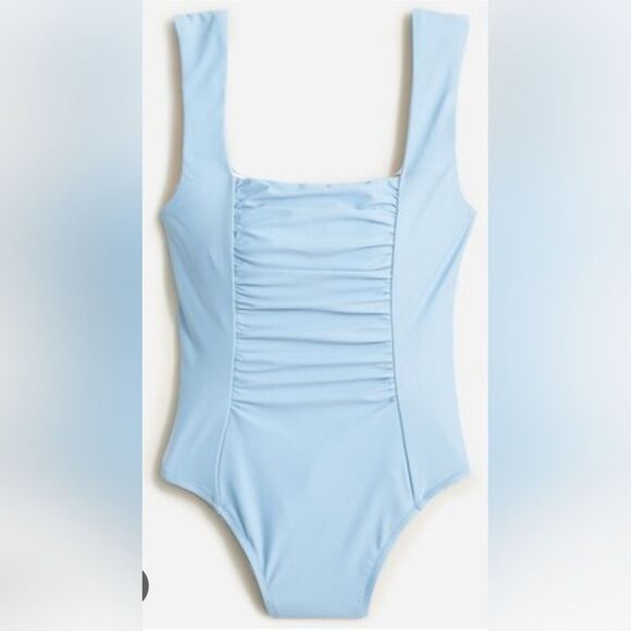 NWT J.CREW One Piece Bathing Suit | Size 22 | Blue Mist | Ruching Detail - Picture 10 of 10